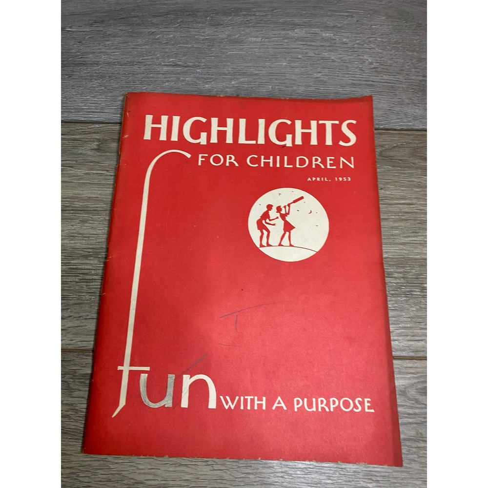 VTG Highlights for Children Magazine April 1953 Fun with a Purpose Vol 8 No 4